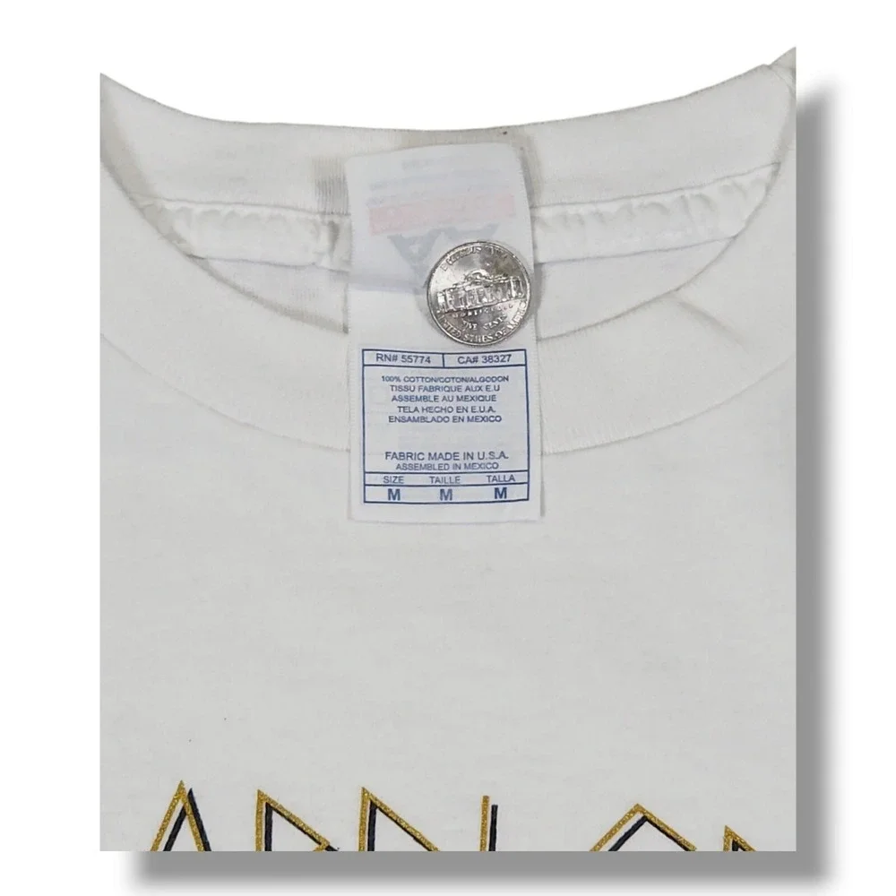 Vintage Mardi Gras JGH Blood Bank Long Sleeve‎ White AAA T-Shirt Size Meduim
